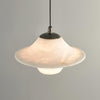 Celestial Saucer Alabaster Pendant Light Black & White