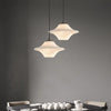 Celestial Saucer Alabaster Pendant Light Black & White