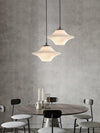 Celestial Saucer Alabaster Pendant Light Black & White