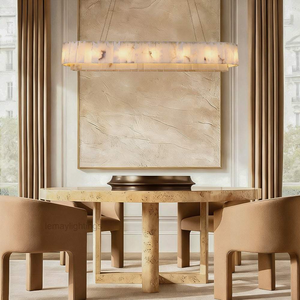 Sawyer Alabaster Rectangle Chandelier 40 54