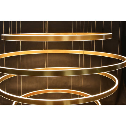Liana Round 5-Ring Double LED Chandelier - Kavker - 