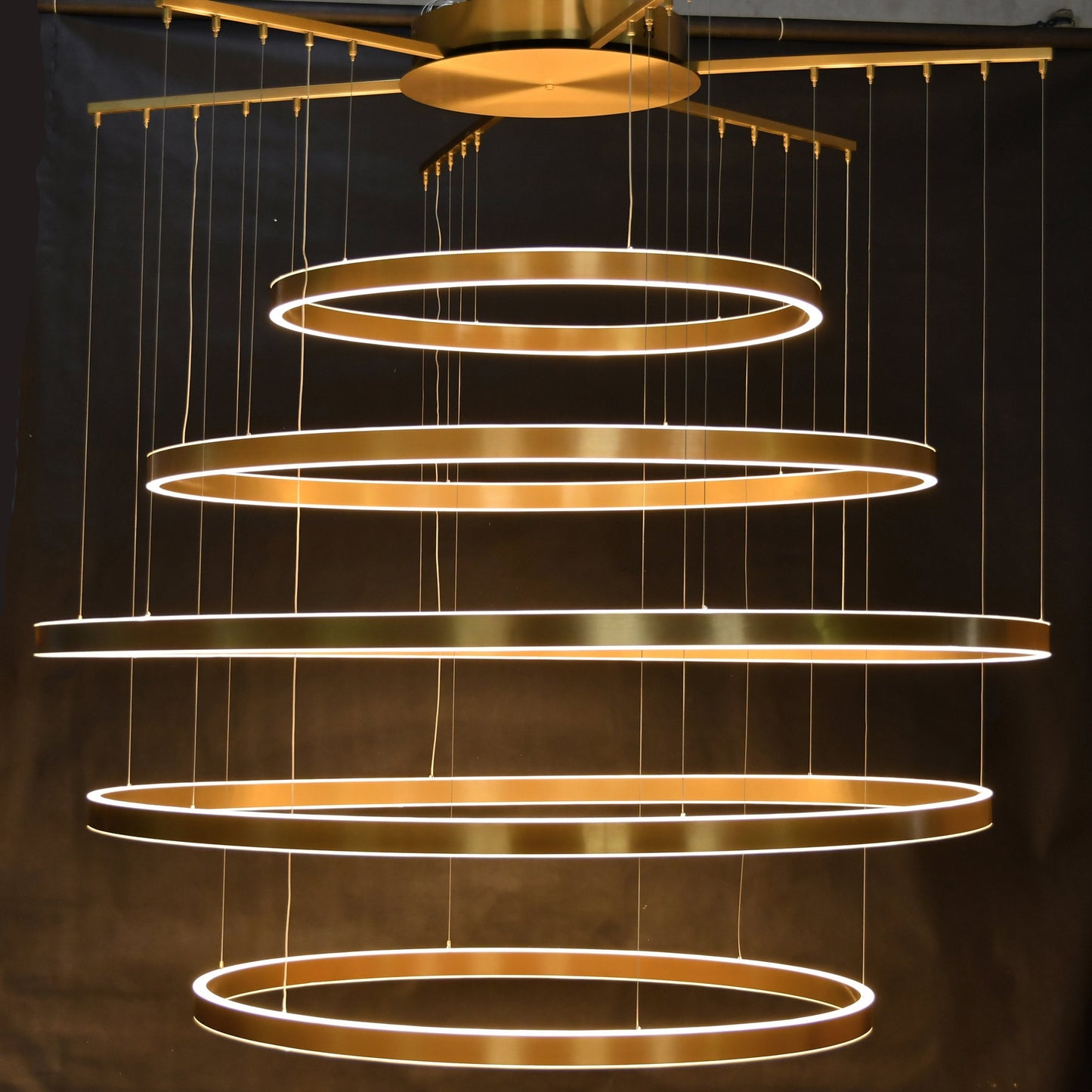 Liana Round 5-Ring Double LED Chandelier - Kavker - 