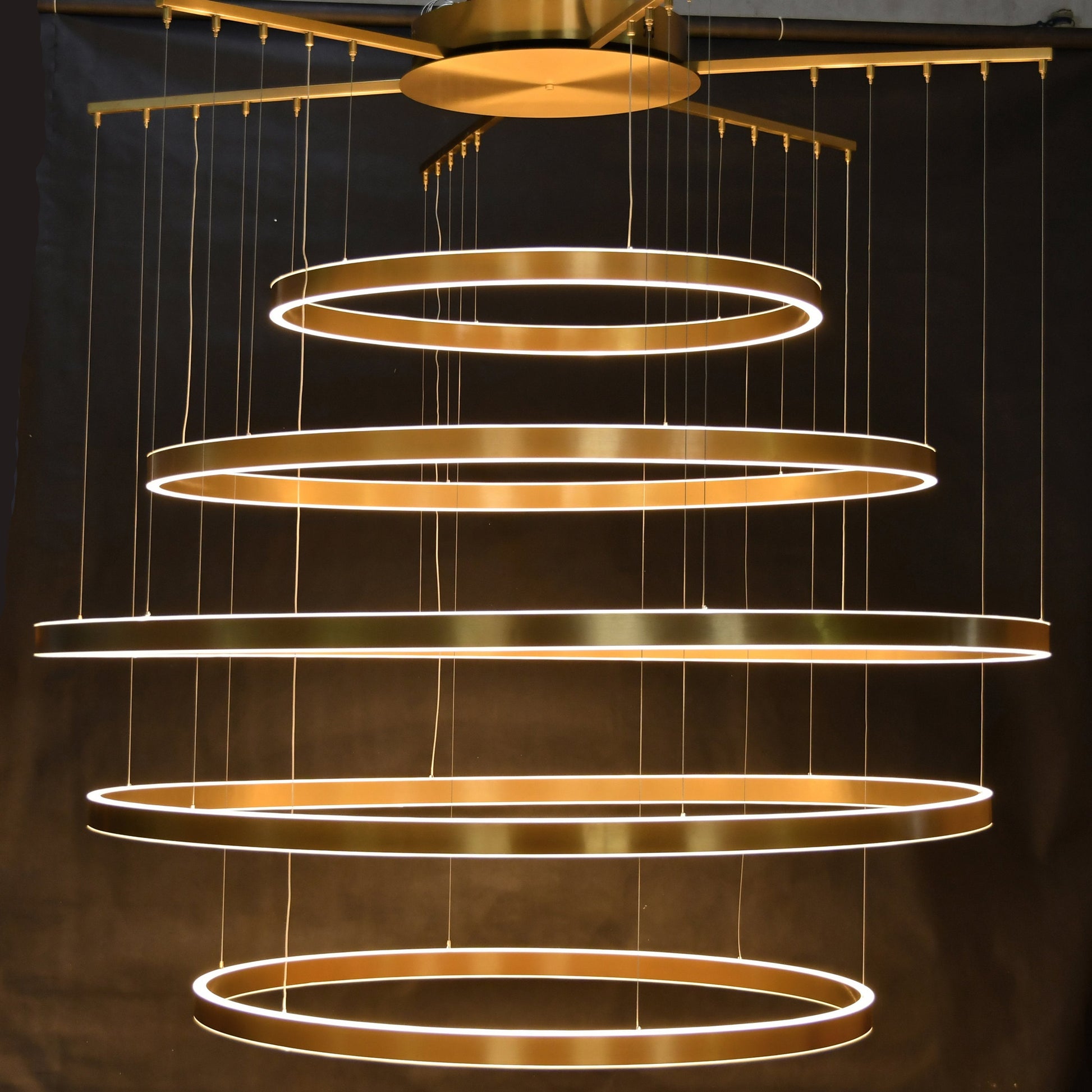 Liana Round 5-Ring Double LED Chandelier - Kavker - 