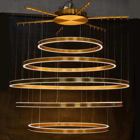 Liana Round 5-Ring Double LED Chandelier - Kavker - 