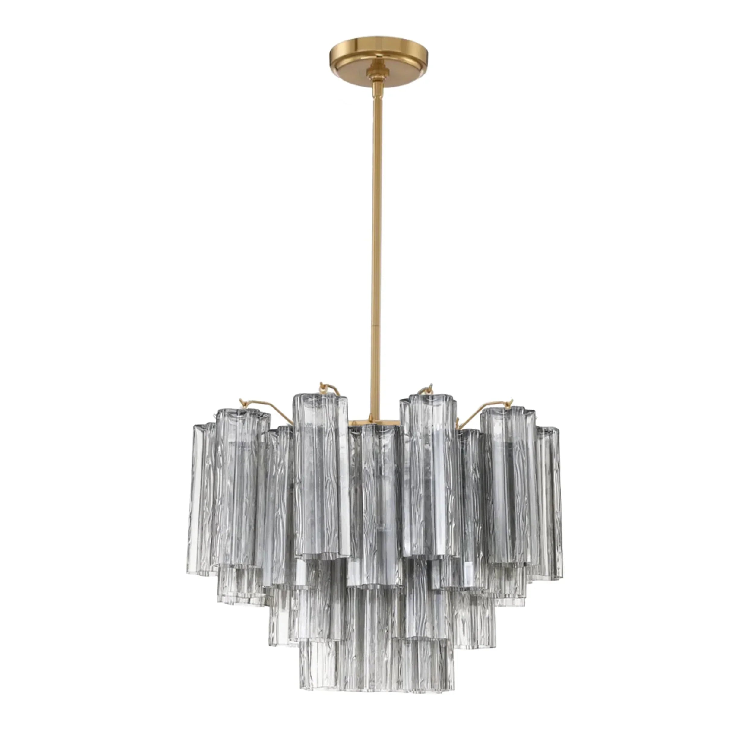 Addis Chandelier 17.8" 19.8" 22" 26.8" 32''D-17.8"-Brass-Smoke-Kavker