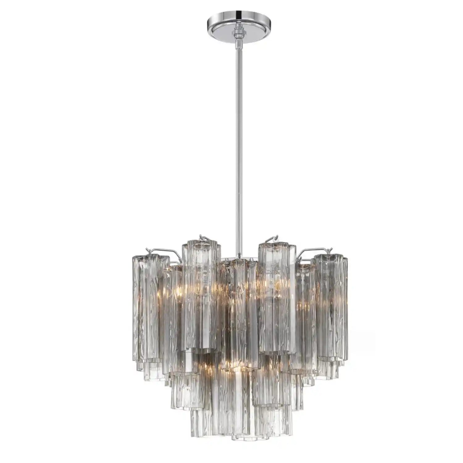 Addis Chandelier 17.8" 19.8" 22" 26.8" 32''D-17.8"-Chrome-Smoke-Kavker