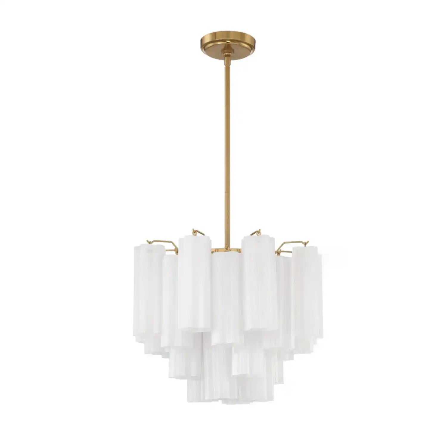 Addis Chandelier 17.8" 19.8" 22" 26.8" 32''D-17.8"-Brass-White-Kavker