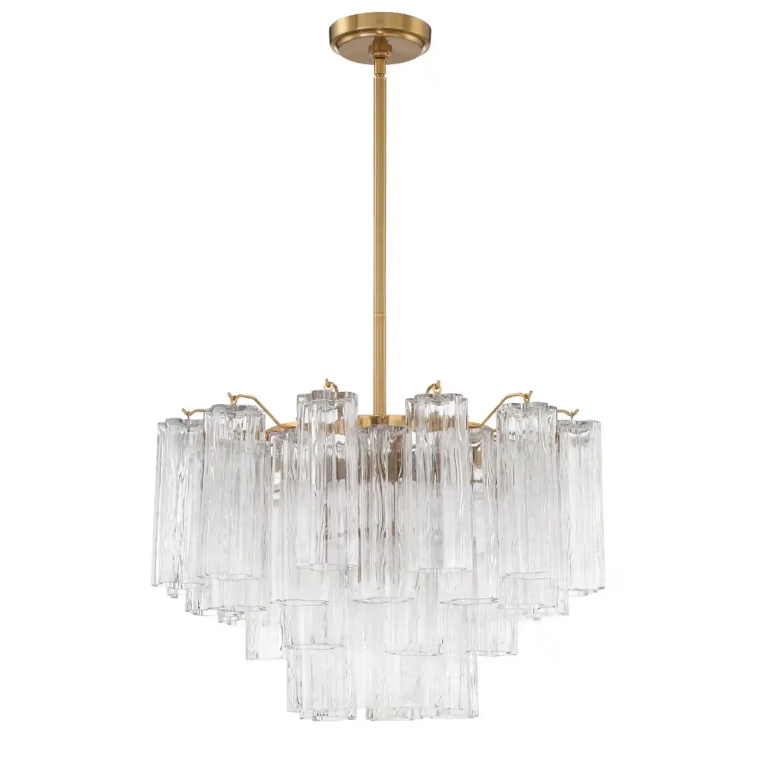 Addis Chandelier 17.8" 19.8" 22" 26.8" 32''D-19.8"-Brass-Clear-Kavker