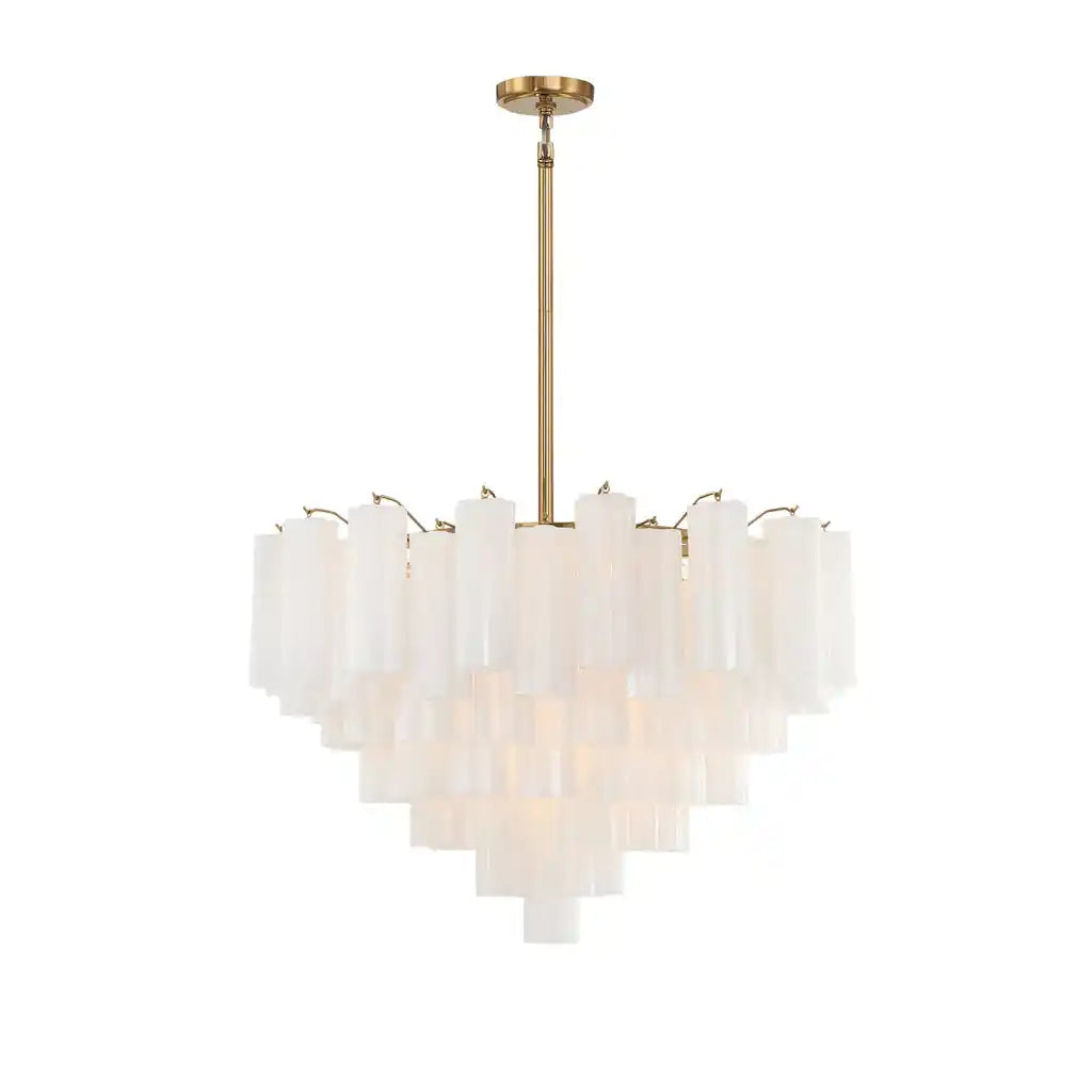Addis Chandelier 17.8" 19.8" 22" 26.8" 32''D-26.8"-Brass-White-Kavker