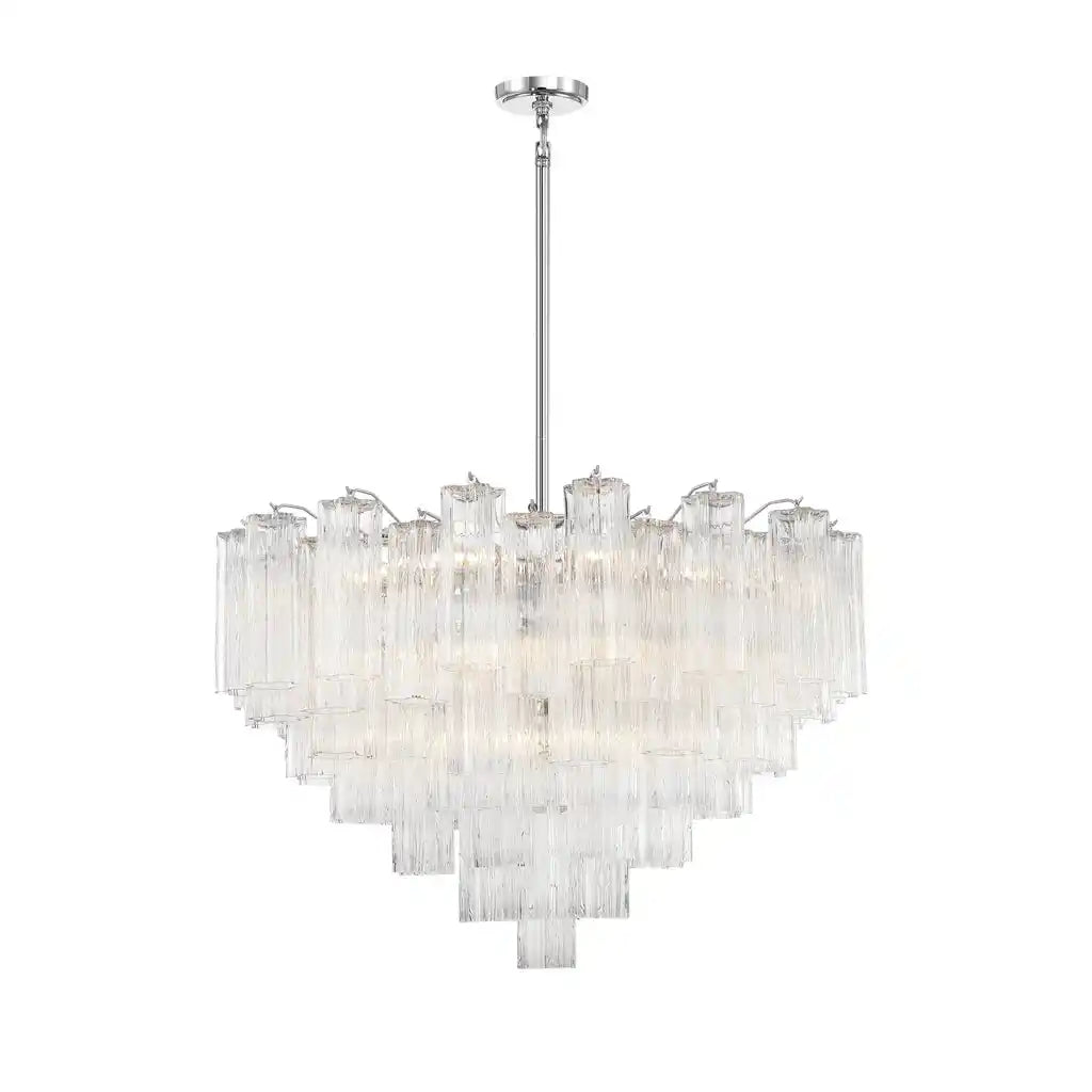 Addis Chandelier 17.8" 19.8" 22" 26.8" 32''D-26.8"-Chrome-Clear-Kavker