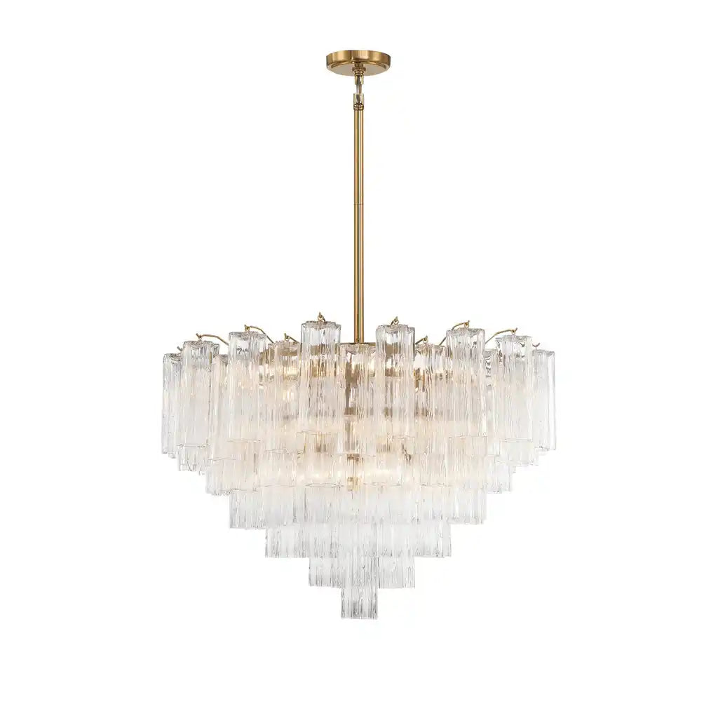 Addis Chandelier 17.8" 19.8" 22" 26.8" 32''D-22"-Brass-Clear-Kavker