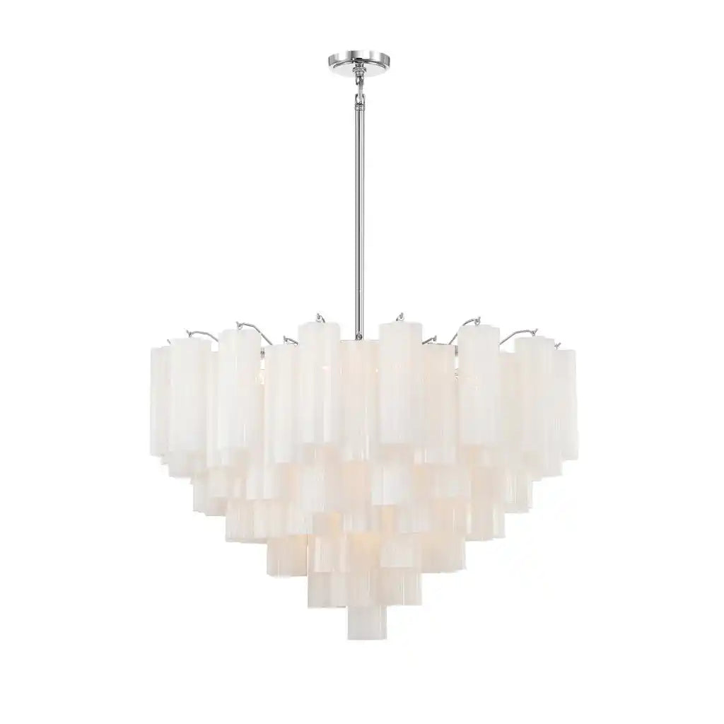Addis Chandelier 17.8" 19.8" 22" 26.8" 32''D-26.8"-Chrome-White-Kavker