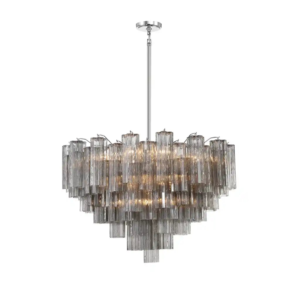 Addis Chandelier 17.8" 19.8" 22" 26.8" 32''D-22"-Chrome-Smoke-Kavker