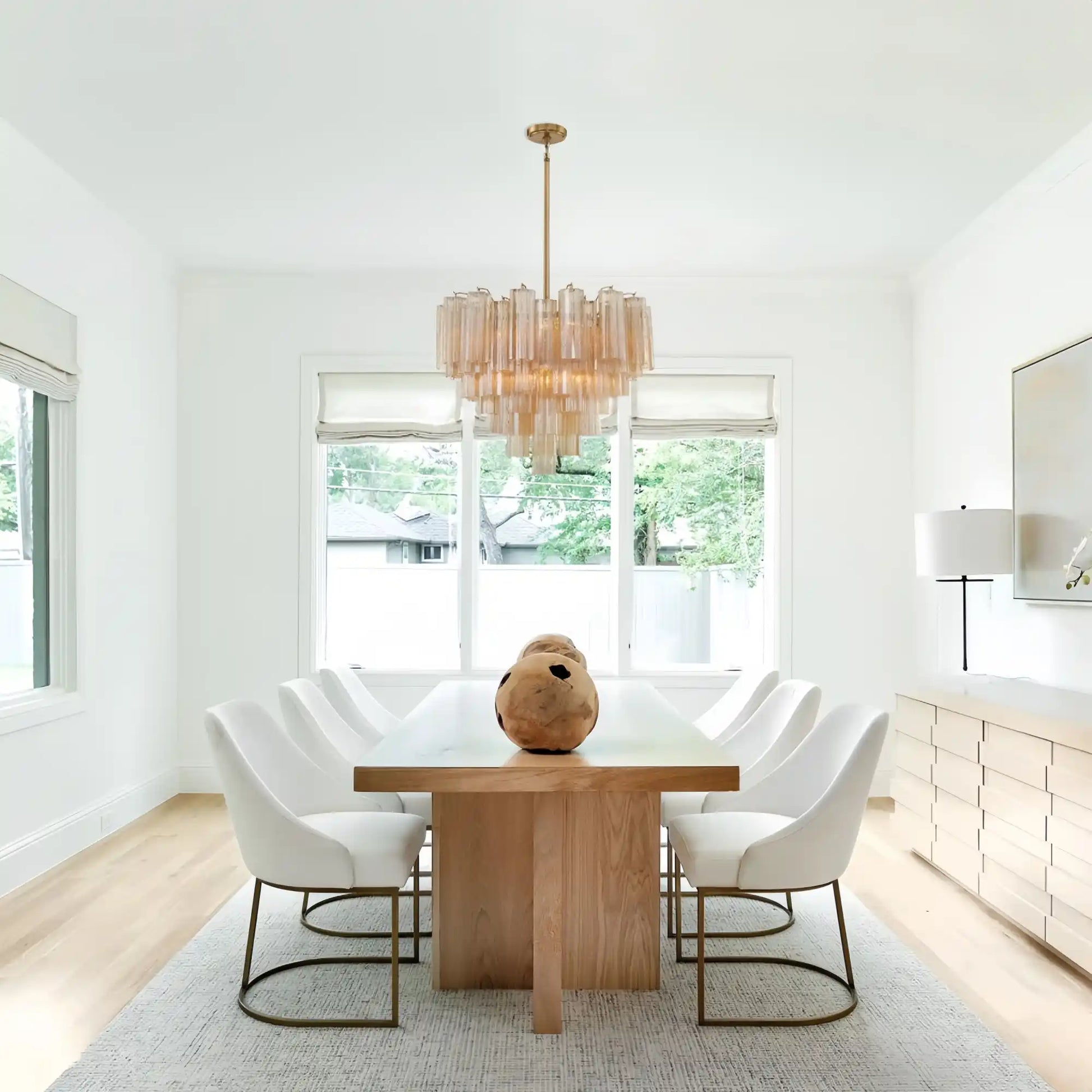 Addis Chandelier 17.8" 19.8" 22" 26.8" 32''D-22"-Brass-Amber-Kavker