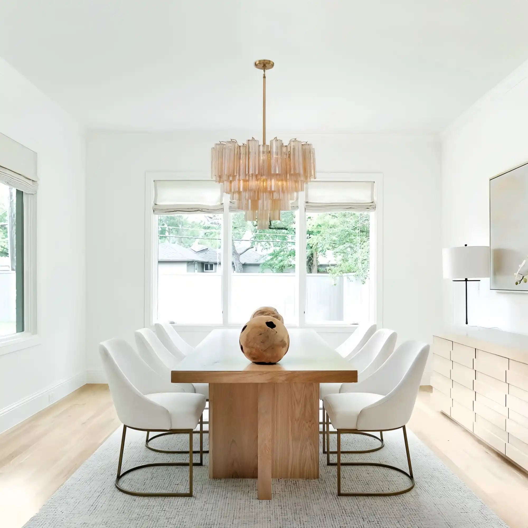 Addis Chandelier 17.8" 19.8" 22" 26.8" 32''D-22"-Brass-Amber-Kavker