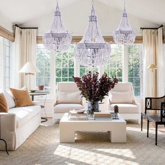 Atelier Wood Beaded Chandelier - Kavker