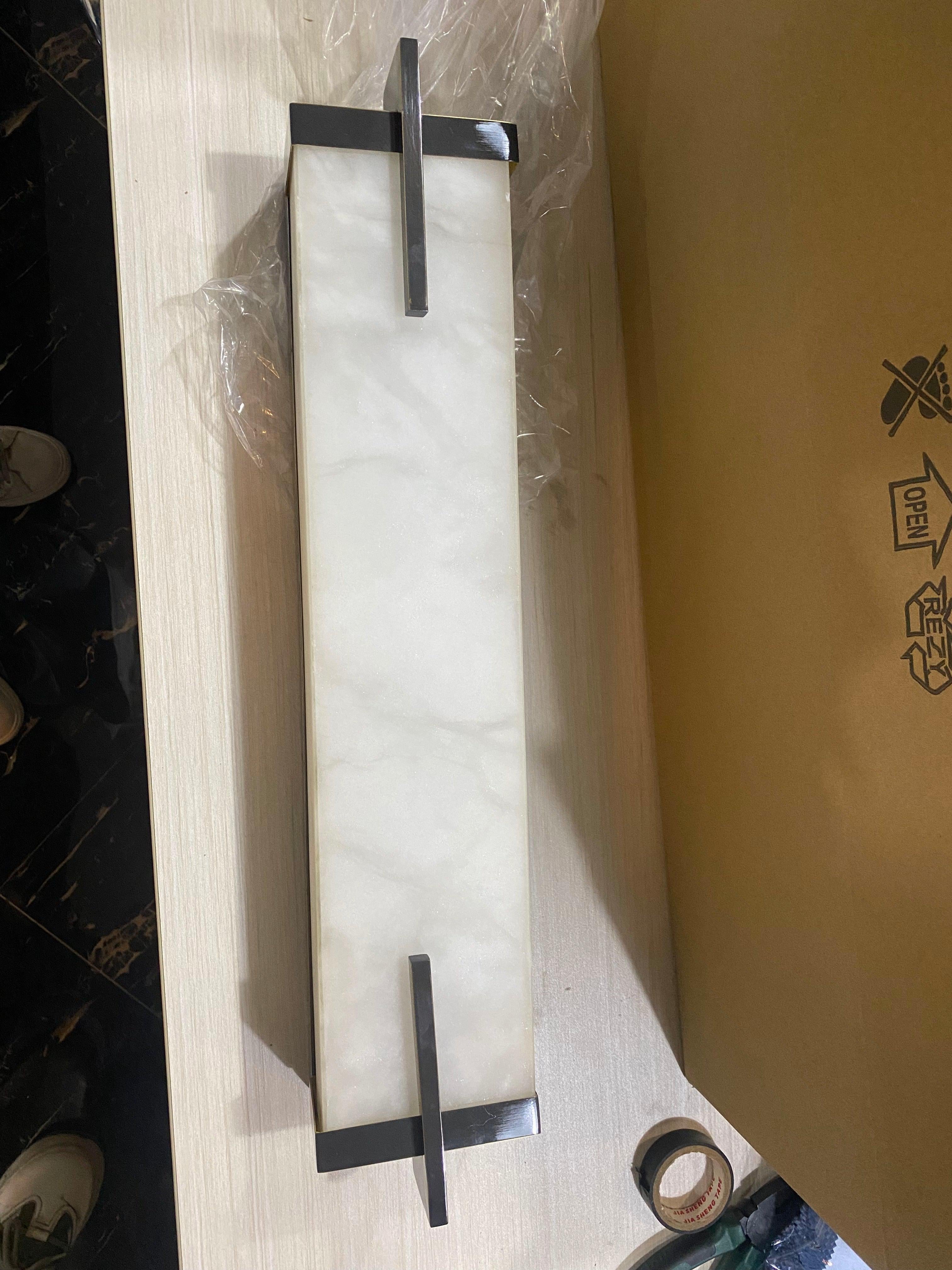 Beckett Alabaster Wall Sconce - ∅ 4.7″ x H 31.5″ Set of 2BronzeKavker