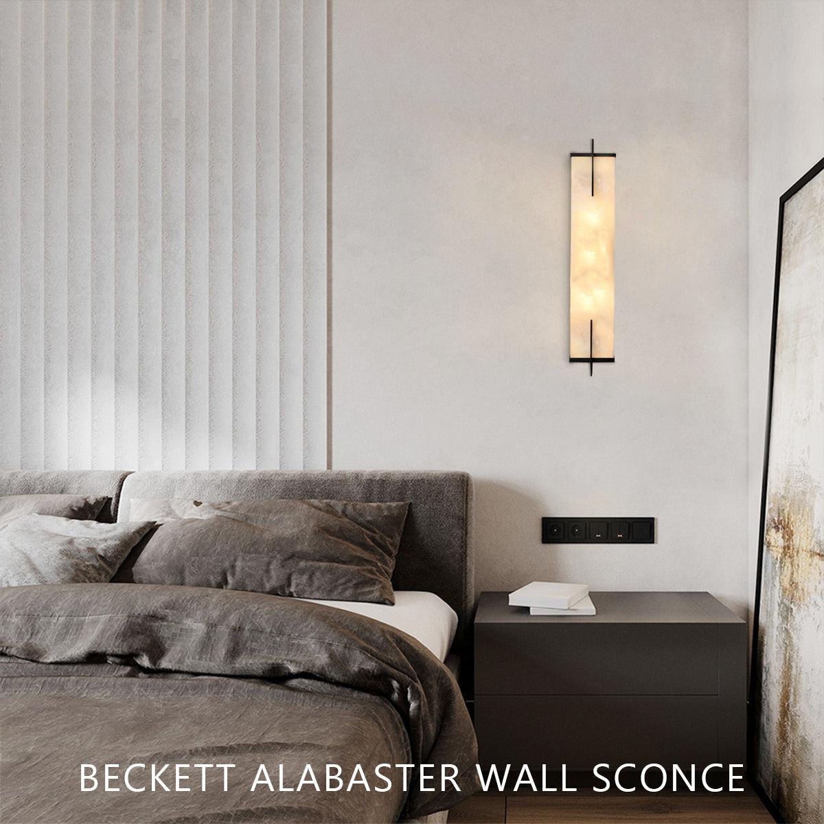 Beckett Alabaster Wall Sconce - ∅ 4.7″ x H 23.6″ / Dia 12cm x H 60cmBronzeKavker