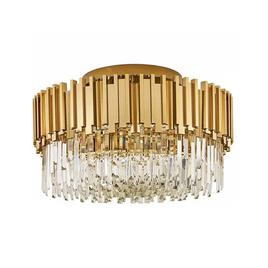 Colonnade Semi-Flushmount Round Crystal Chandelier - Kavker -