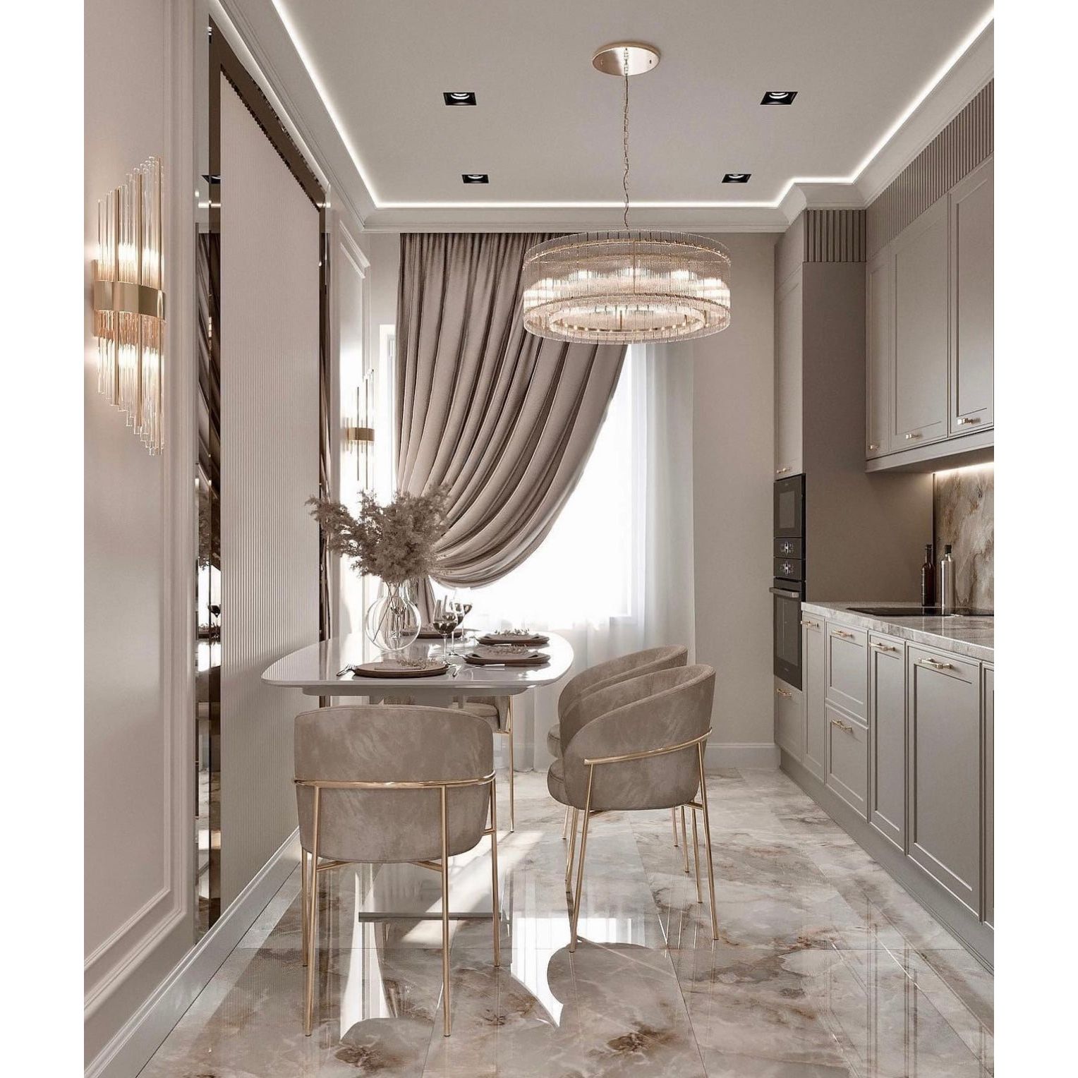 Carmel Round Ribbed Glass Chandelier - Kavker