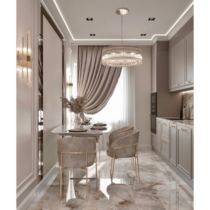 Carmel Round Ribbed Glass Chandelier - Kavker