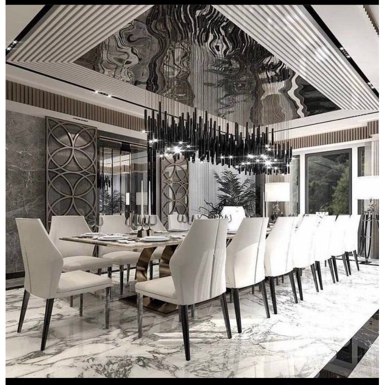 Bellini Rectangular Two-Tone Tubular Pendant Light Chandelier - Kavker