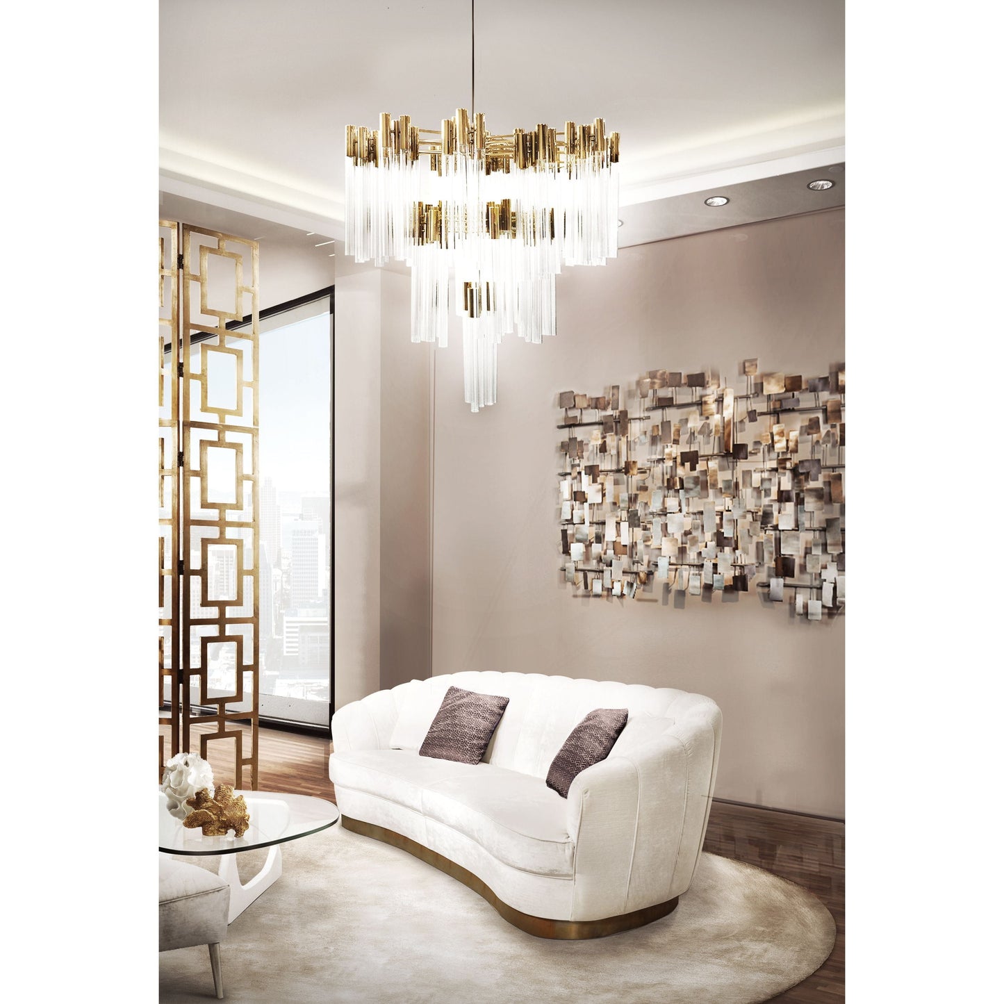 Eminence Tubular Glass Chandelier - Kavker