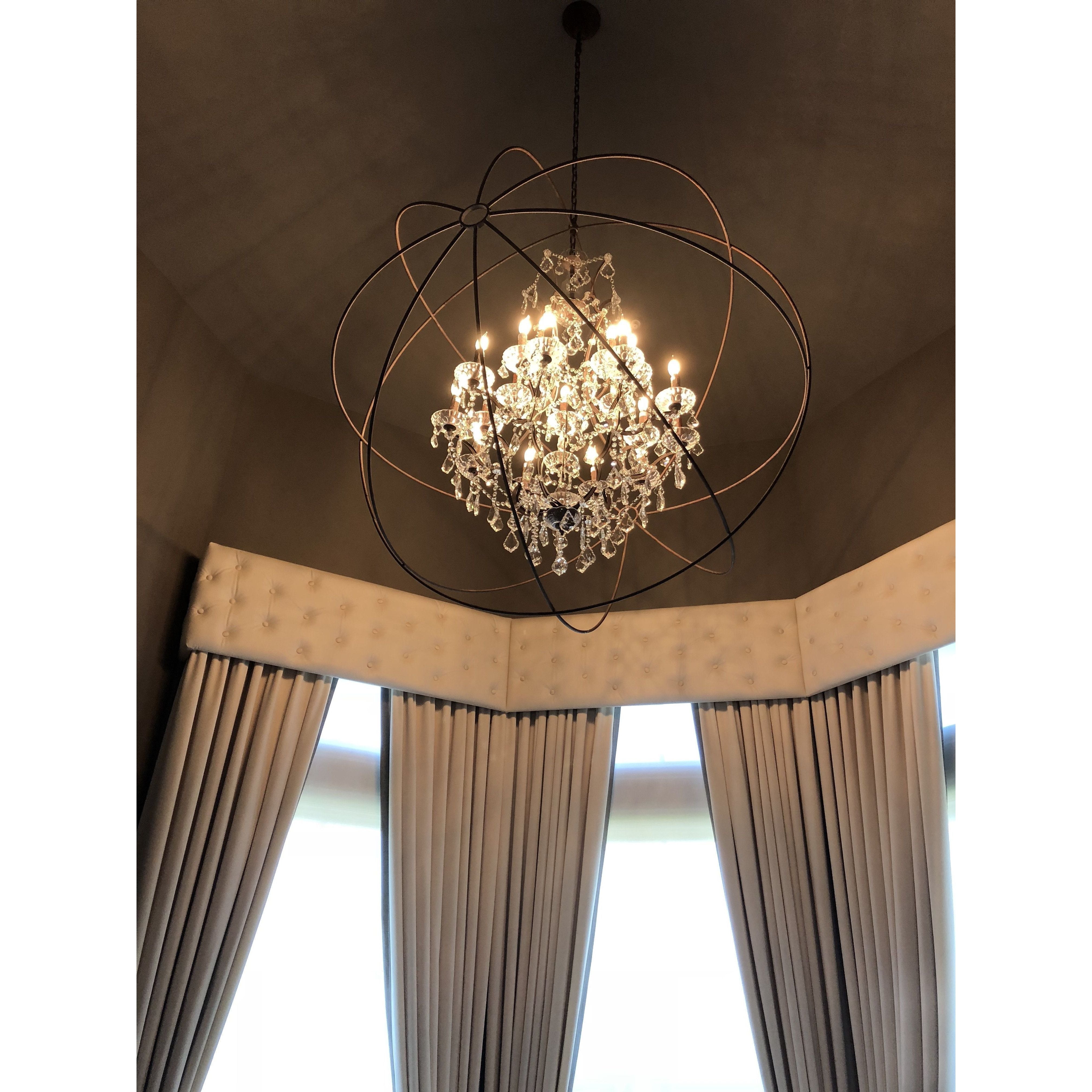 50 Light 80" MN Iron Orb Crystal Chandelier - Kavker - 