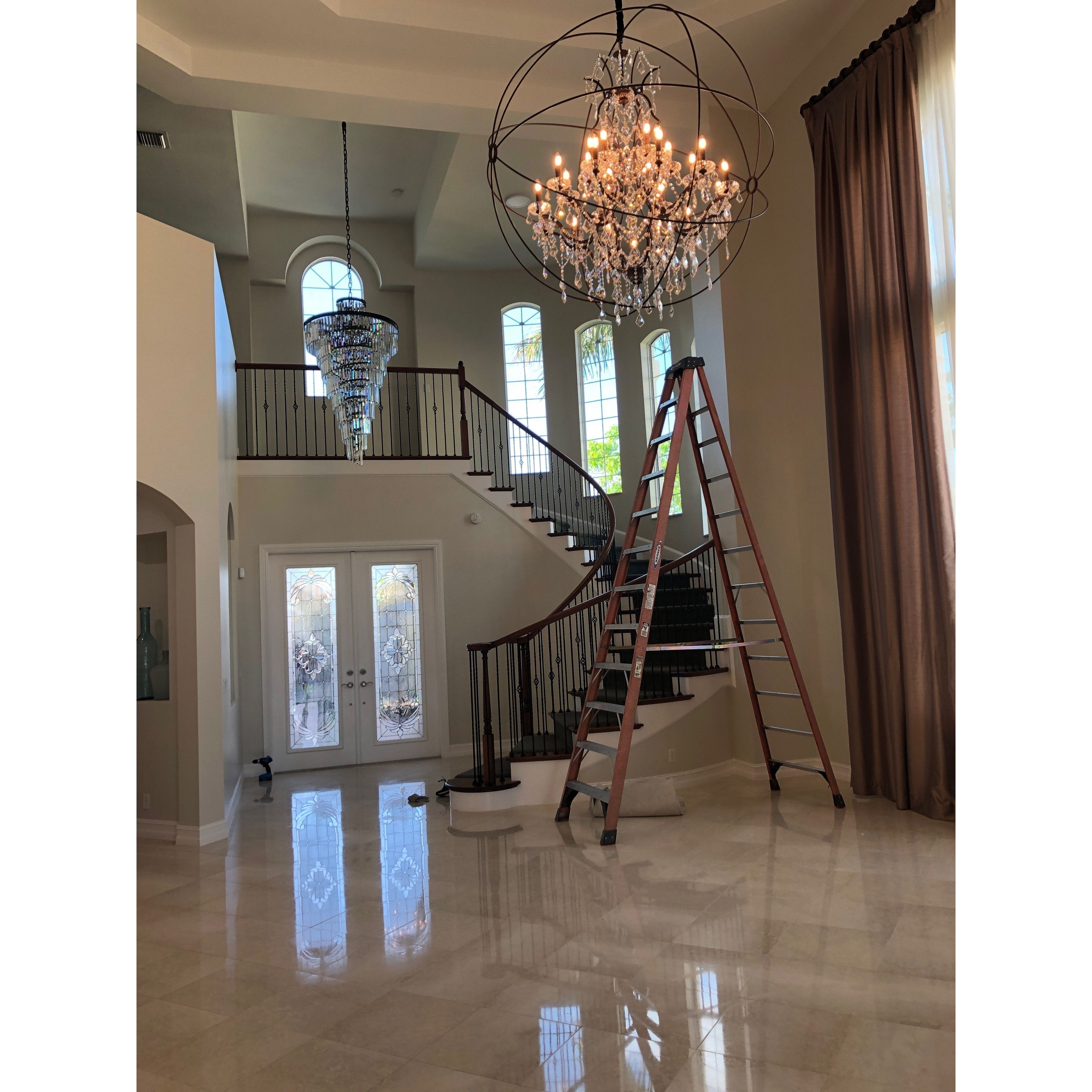 50 Light 80" MN Iron Orb Crystal Chandelier - Kavker - 