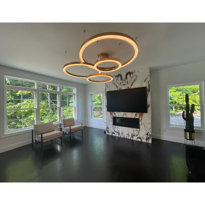 Liana Round 4-Ring Cascade LED Chandelier - Kavker - 