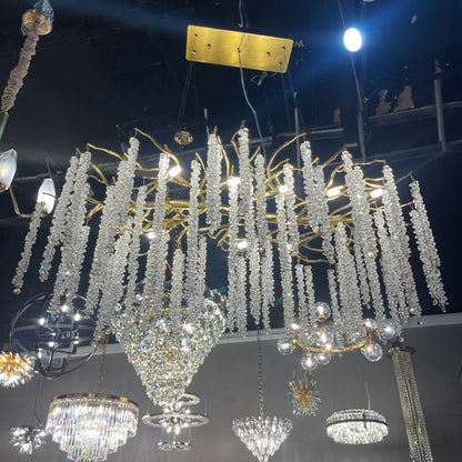 Catherine Crystal Rainfall Linear Branching Chandelier - Kavker - 