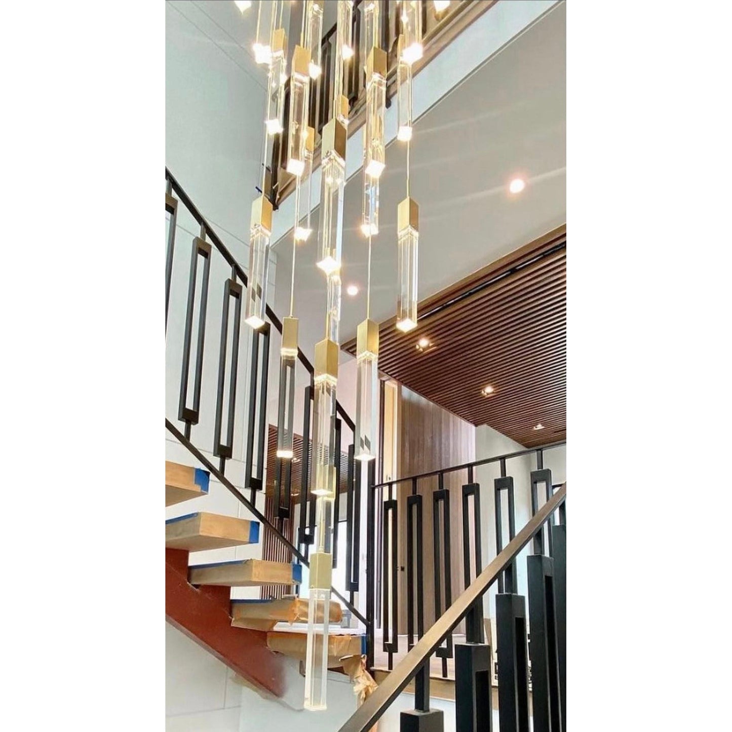 Estrella Rain Rectangular LED Pendant Chandelier - Kavker