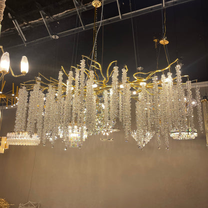 Catherine Crystal Rainfall Linear Branching Chandelier - Kavker -