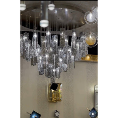 Rain Square Cluster Glass tile Pendant Chandelier - Kavker