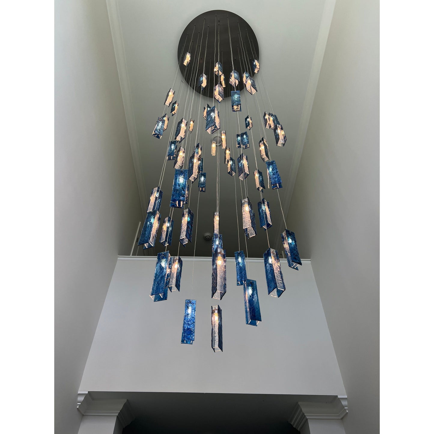 Rain Glass Tile Single Pendant Light - Kavker