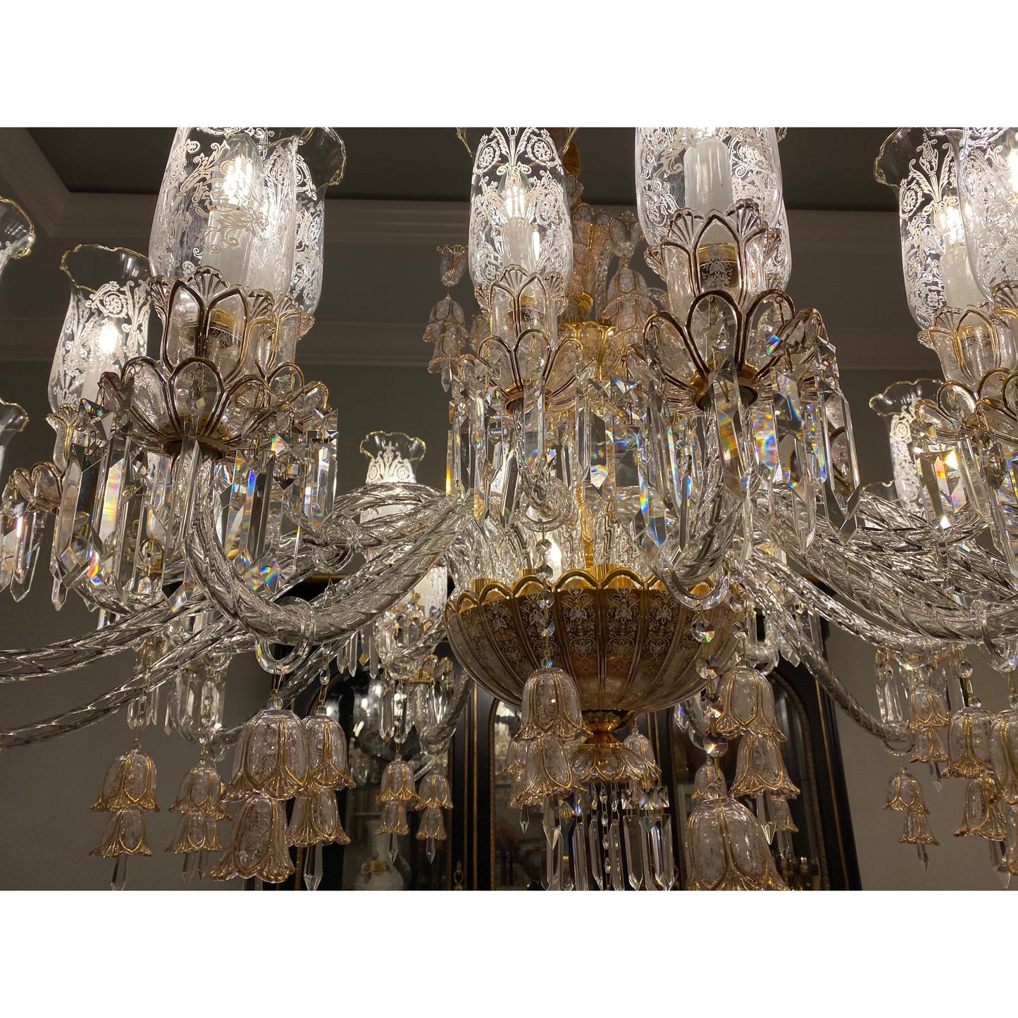 24 Light Oval/ Linear Marbella Garnier Crystal Chandelier - Kavker - 