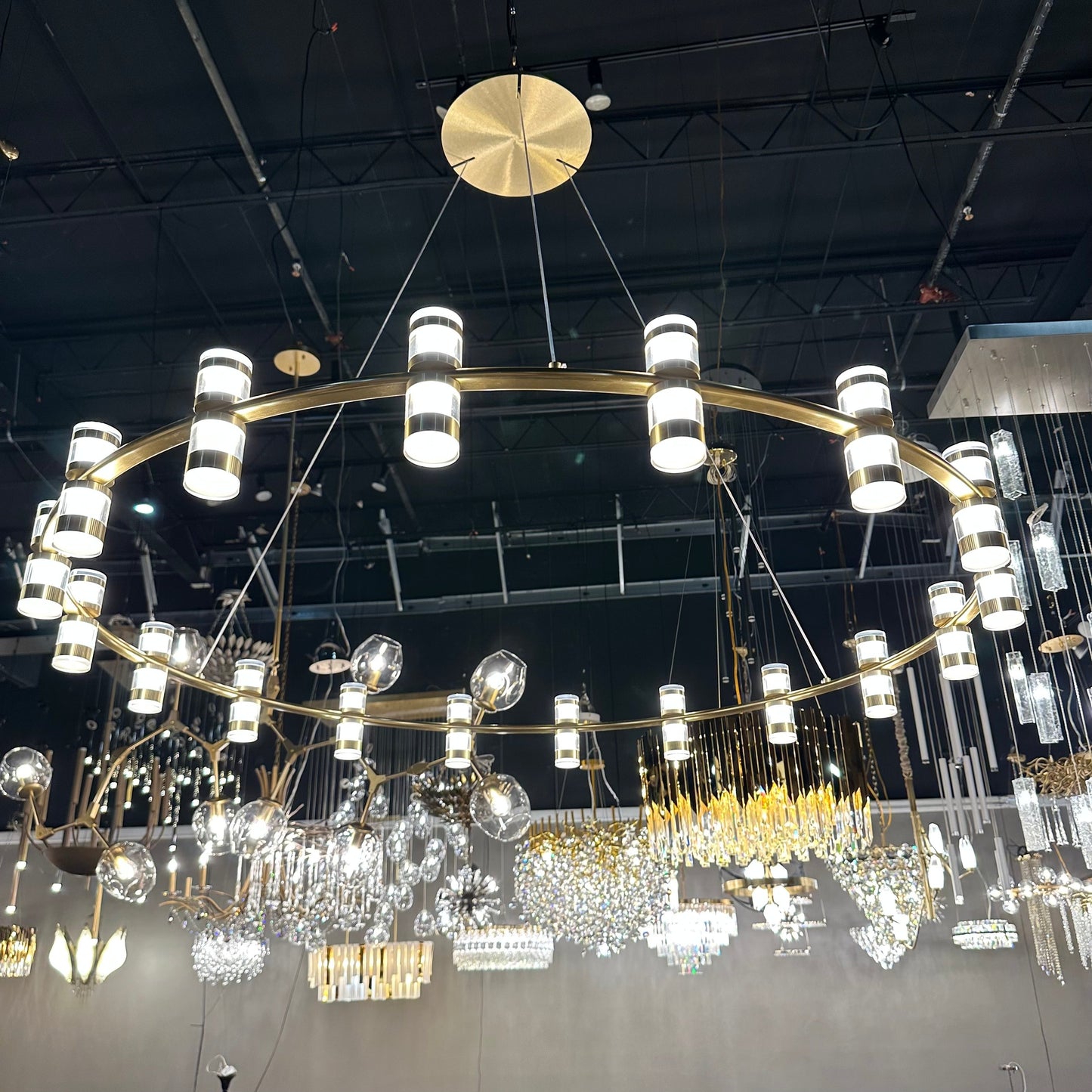 Arcanite Round / Oval LED Ring Chandelier