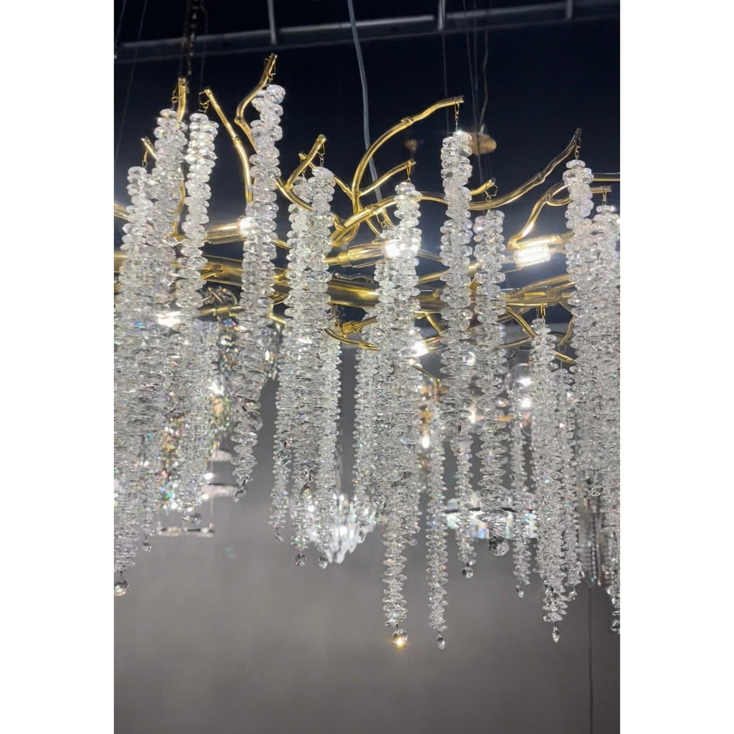 Catherine Crystal Rainfall Linear Branching Chandelier - Kavker - 