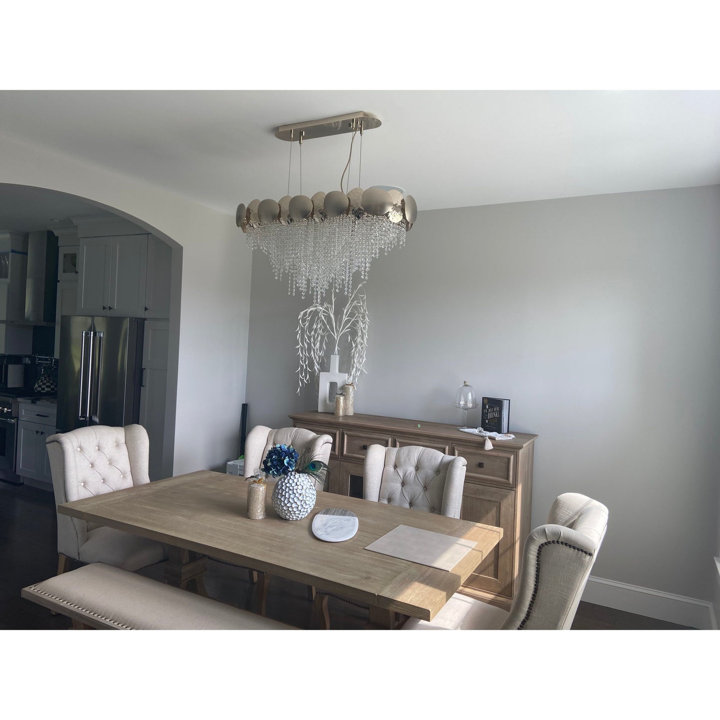 Amadeo Oval Brass Crystal Chandelier - Kavker - 