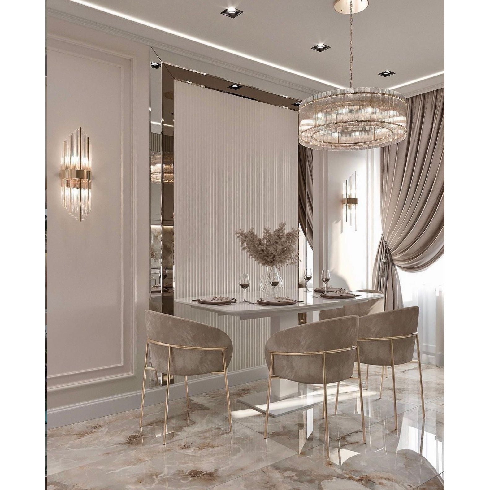 Carmel Round Ribbed Glass Chandelier - Kavker