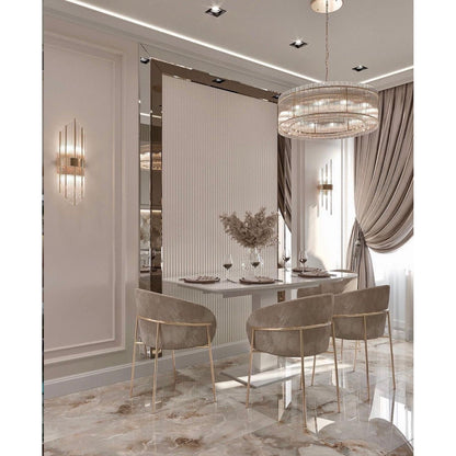 Carmel Round Ribbed Glass Chandelier - Kavker