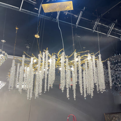 Catherine Crystal Rainfall Linear Branching Chandelier - Kavker - 