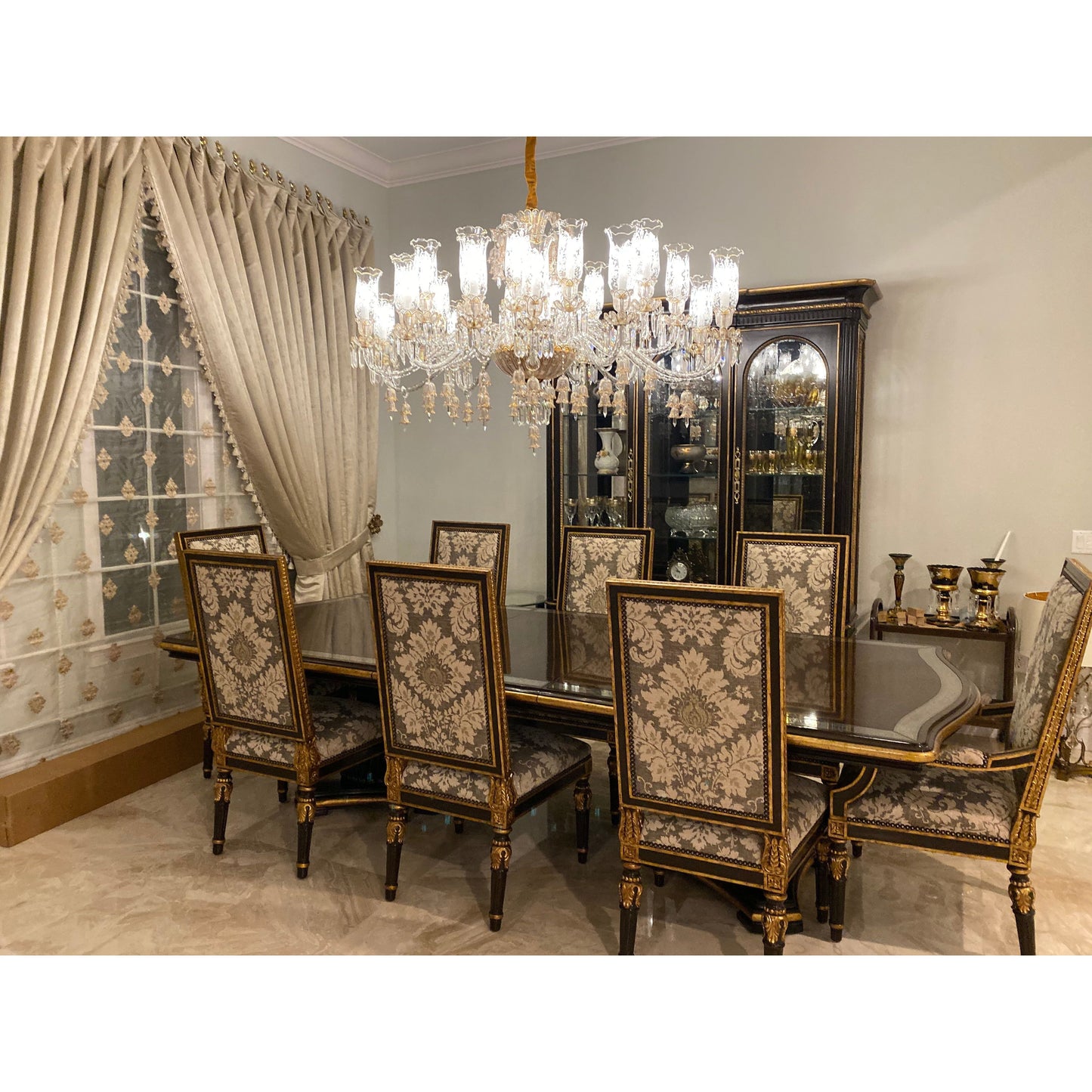 24 Light Oval/ Linear Marbella Garnier Crystal Chandelier - Kavker - 