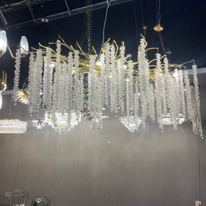 Catherine Crystal Rainfall Linear Branching Chandelier - Kavker - 