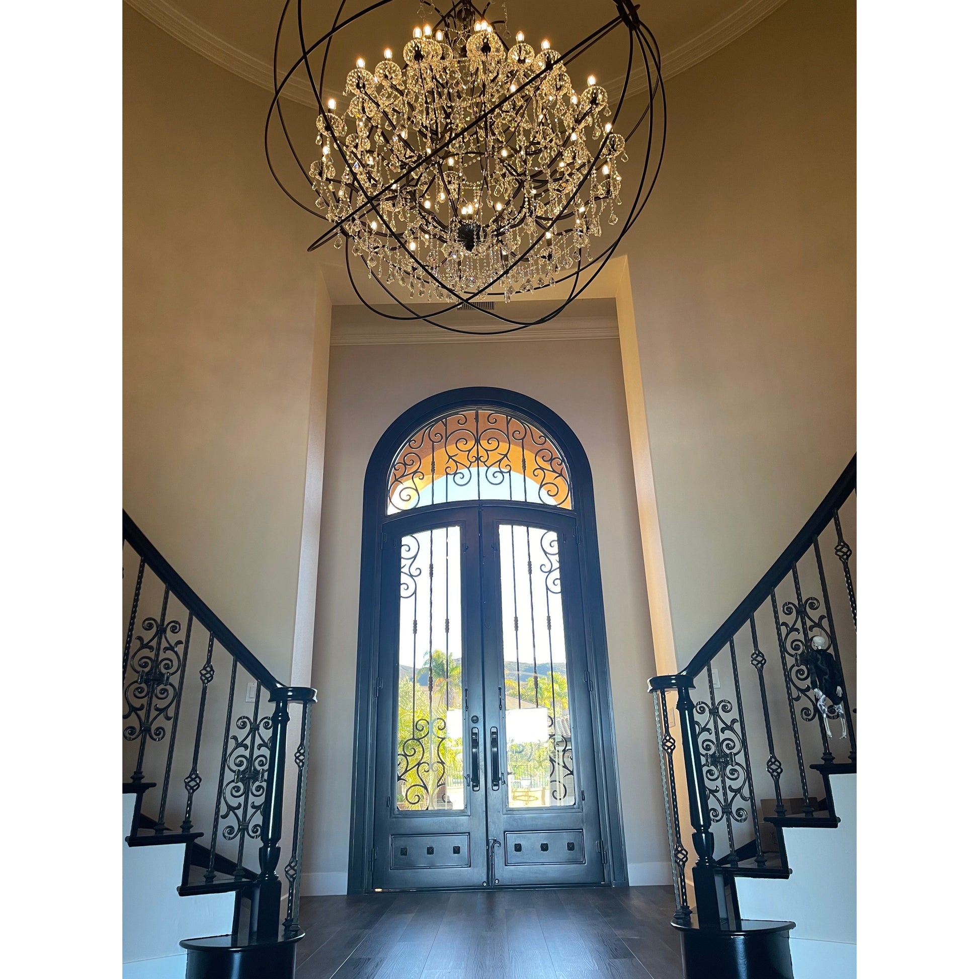 50 Light 80" MN Iron Orb Crystal Chandelier - Kavker - 
