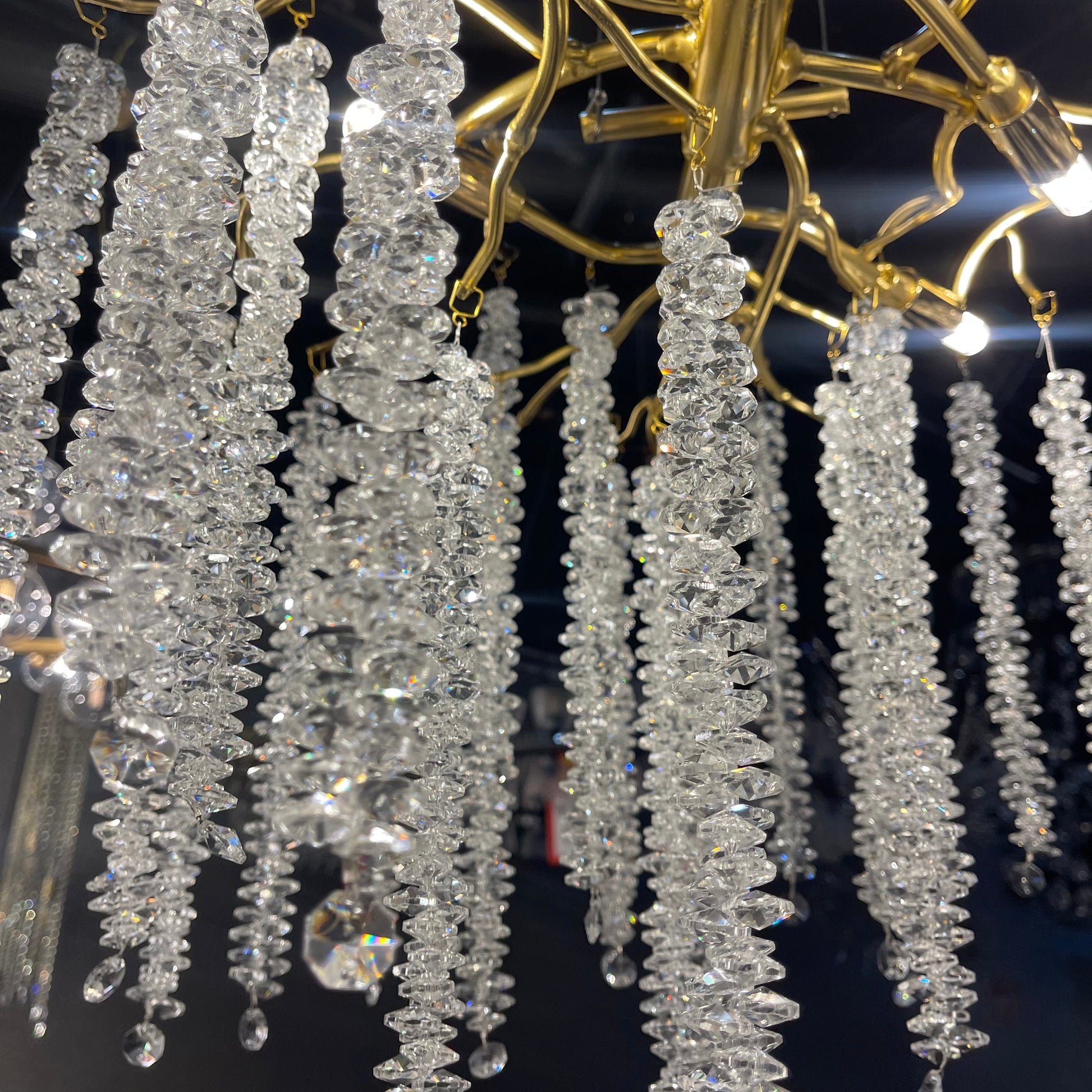 Catherine Crystal Rainfall Linear Branching Chandelier - Kavker - 