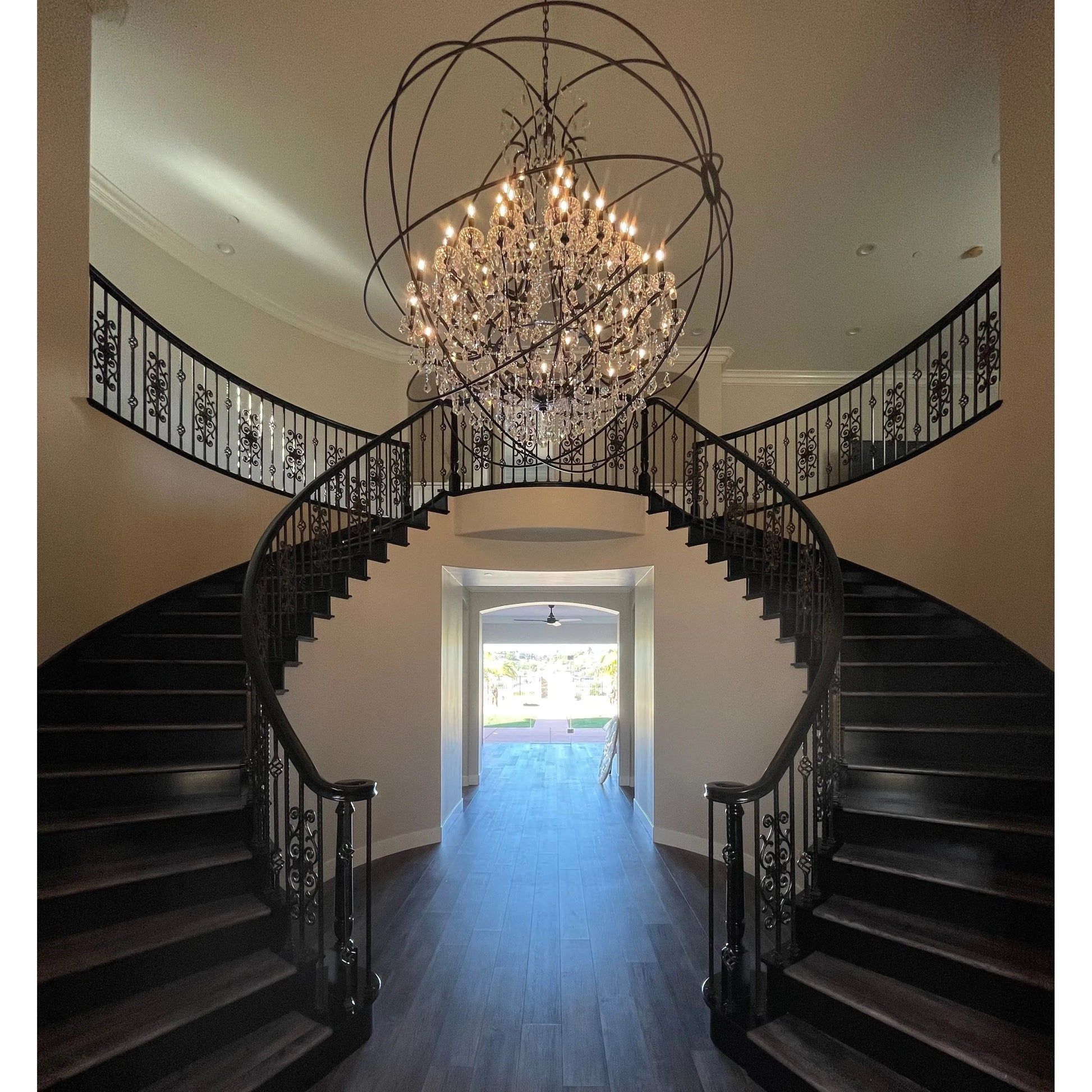 50 Light 80" MN Iron Orb Crystal Chandelier - Kavker
