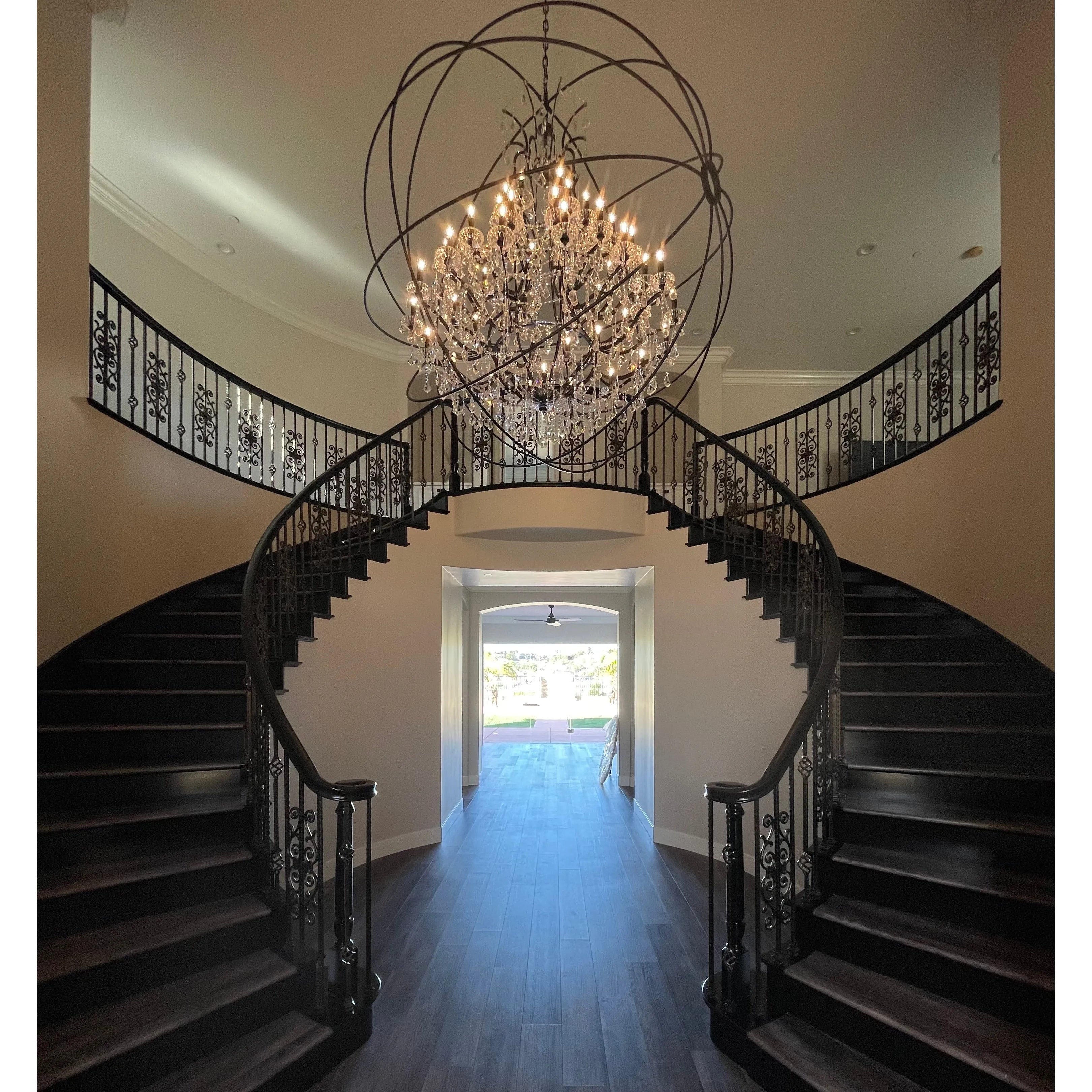 50 Light 80" MN Iron Orb Crystal Chandelier - Kavker