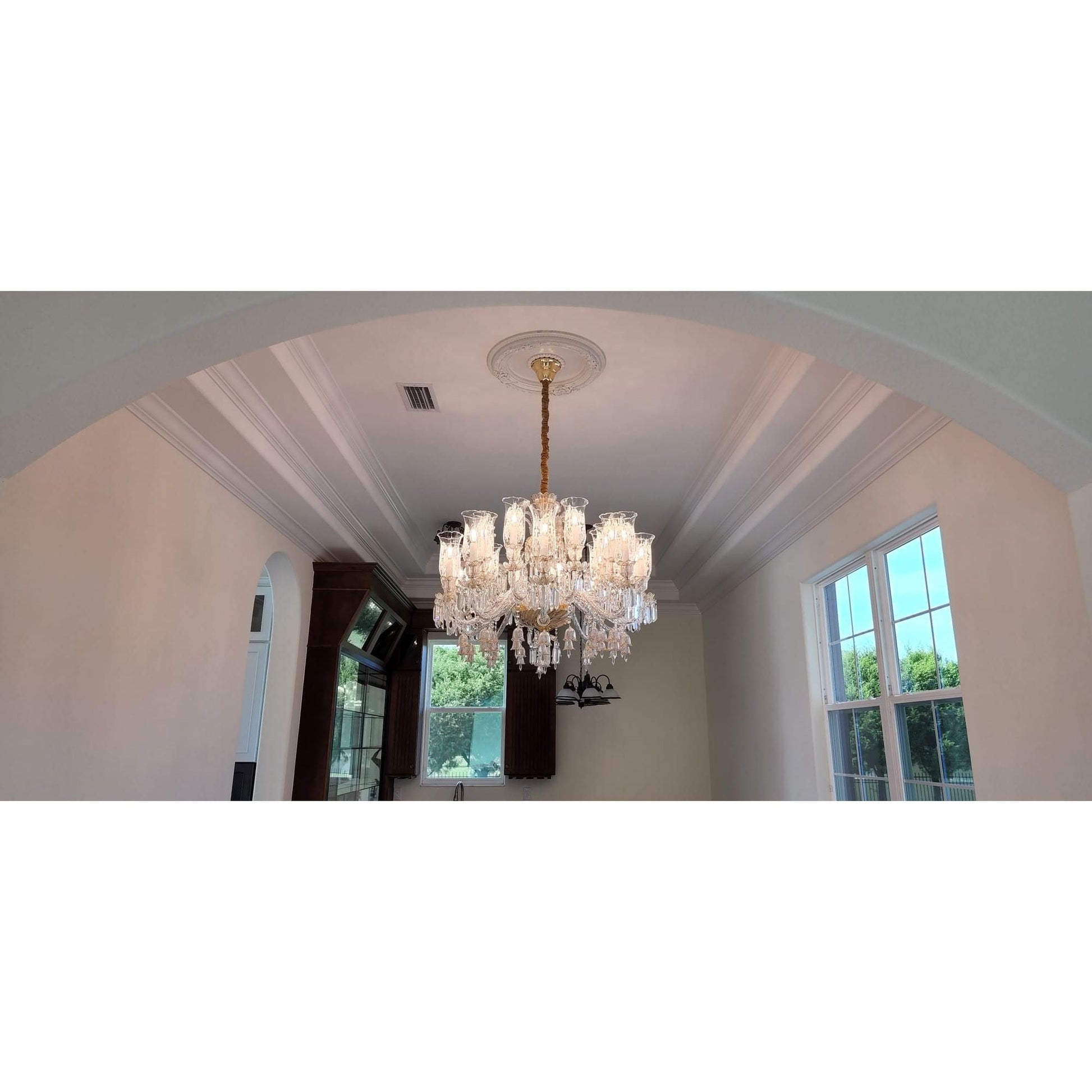 24 Light Oval/ Linear Marbella Garnier Crystal Chandelier - Kavker - 