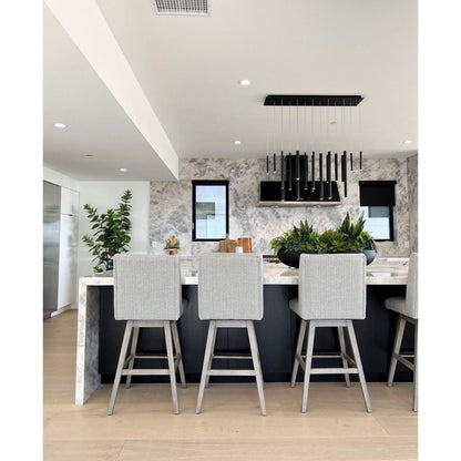 Bellini Rectangular Two-Tone Tubular Pendant Light Chandelier- Kavker